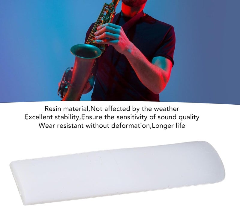 NOENNULL Saxophone Reeds Set, 5Pcs Tenor Saxophone Reeds 2.5 Bb Resin Tenor Sax Reeds with Plastic Box for Beginners Professionals (White) - Image 4